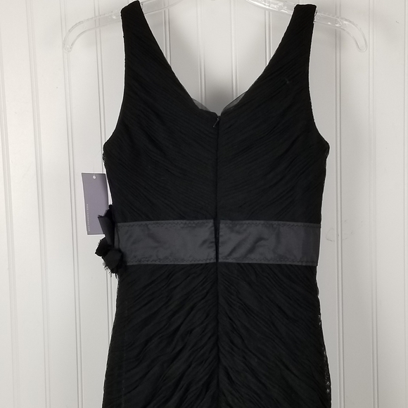 Vera Wang Black Evening Gown Size 0 Sleeveless Whimsigoth Fairy Glamorous Fitted - Picture 9 of 16